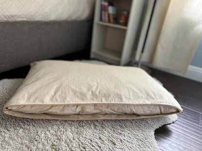 Natural Cotton Canvas Dog Bed – Raw Cotton Filled Pet Cushion Insert, Breathable Eco-Friendly Dog Mattress, Durable Washable Cover with Zipper (Natural, X Large 53"x36"x5")