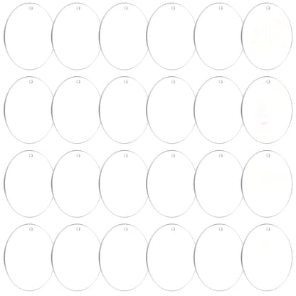 Vivacryl Clear Acrylic Ornaments Blank, 30 Pack Round Christmas Blanks, 4 Inch Diameter with Hole, Plastic Circles Disc for Holiday DIY Craft Decoration