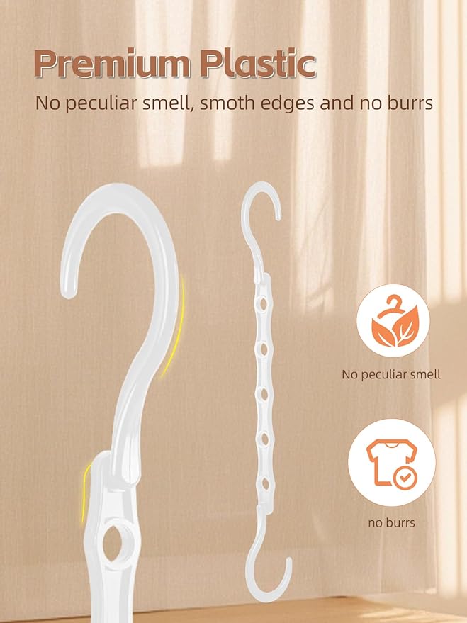 HOUSE DAY Closet Organizers and Storage, 16 Pack, Space Saving Hangers White