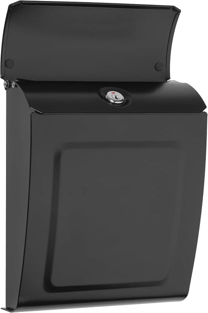 Architectural Mailboxes Aspen™ Locking, Vertical Wall-Mounted Mailbox for Outside, Modern Metal Galvanized Steel Small Mail Box with Lock and Key Drop Box, Black (Pack of 4)