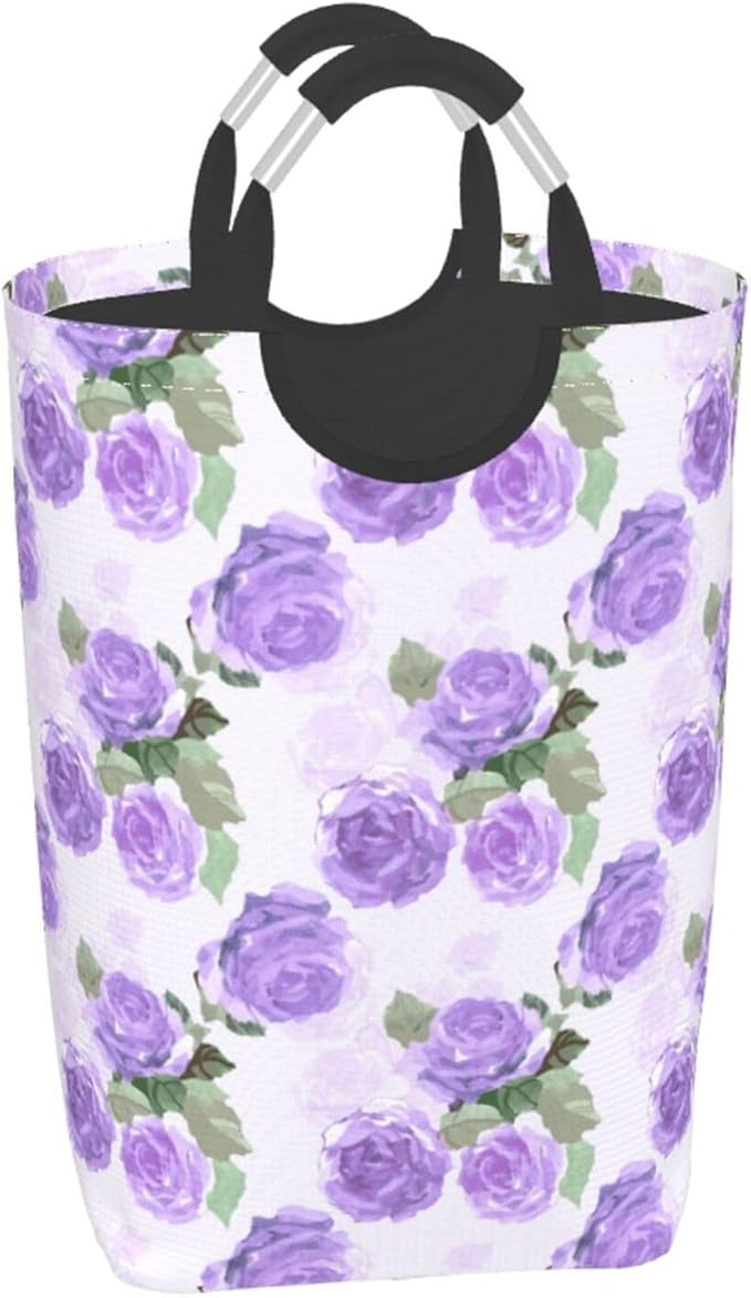 Floral Laundry Basket Flowers Foldable Laundry Hamper Vintage Collapsible