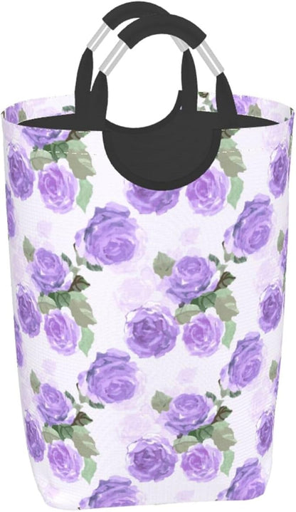 Floral Laundry Basket Flowers Foldable Laundry Hamper Vintage Collapsible