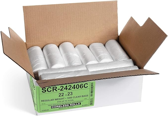 Aluf Plastics 6-8 Gallon Trash Bags Source Reduction Series Value High Density