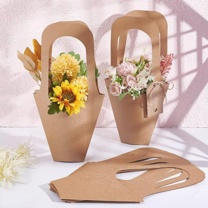 WWT 20 Pcs Flower Bags for Bouquets,Flower Bouquet Bags with Handles,Florist Supplies for Mother's Day Wedding