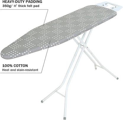 Ironing Board Cover and Pad Standard Size 15 x 54, 3 Pairs of Hook and Loop