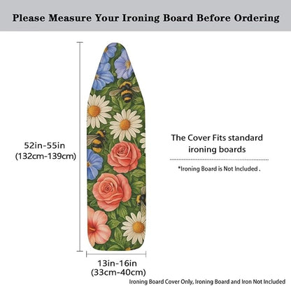 Rose Ironing Board Cover Non Stick Scorch Ironing Board Cover and Pad Standard