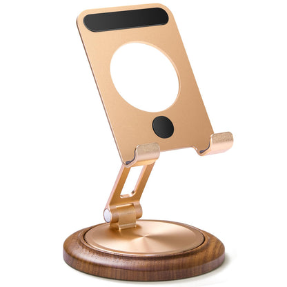blingwider Dual Folding Phone Desk Stand,Adjustable Phone Stand,Phone Stand for Desk,Foldable Wood Phone Holder,Beside Phone Holder,Wood,Rose Gold