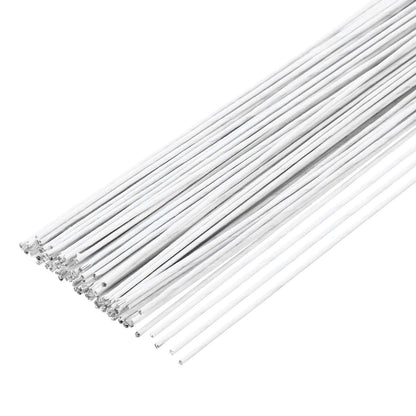 MECCANIXITY 100pcs White Floral Wire Stems Bendable 0.9mm 20 Gauge Florist Wire for Artificial Flower Making Crafts Wreaths Supplies