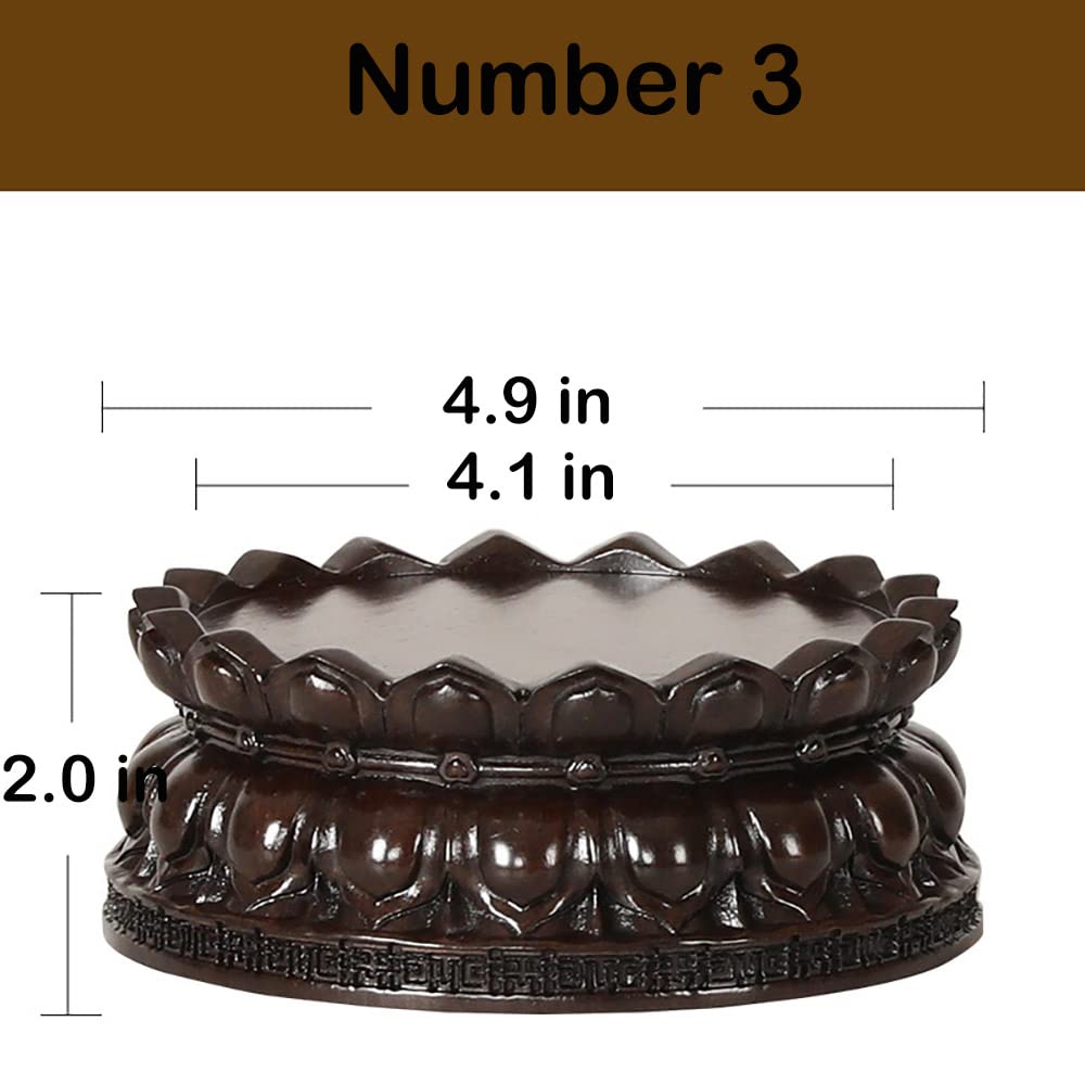 GOLDY&WENDY Chinese Wooden Rosewood Lotus Base Guanyin Buddha Statue Sculpture Pedestal Craft Display Stand