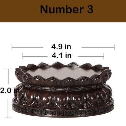 GOLDY&WENDY Chinese Wooden Rosewood Lotus Base Guanyin Buddha Statue Sculpture Pedestal Craft Display Stand