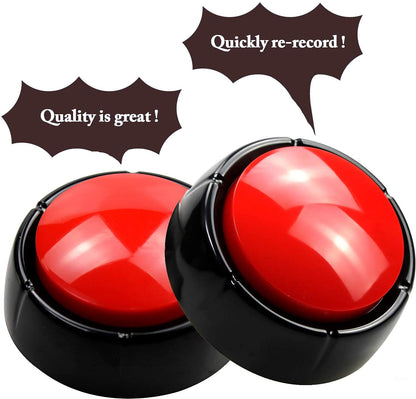 Recordable Button Easy Button Record Talking Button Sound Button 30 Seconds Dog Buttons for Communication Pet Training Buzzer, Funny Gift for Study Office Home (Red)