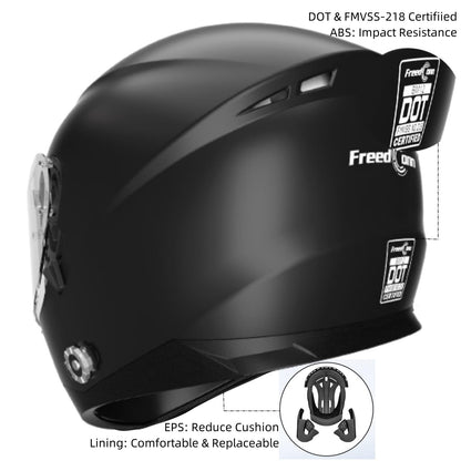Bluetooth Motorcycle Helmet FreedConn BM12 DOT Full Face Bluetooth Helmets Motorcycle Dual Visor Helmet with Integrated Intercom System/ 2~3 Riders Pair/ 500M/ FM/ MP3/ Voice Dial (Multi-Color, XXL)