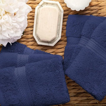 Superior Egyptian Cotton Pile Face Towel/Washcloth Set of 6, Ultra Soft Luxury