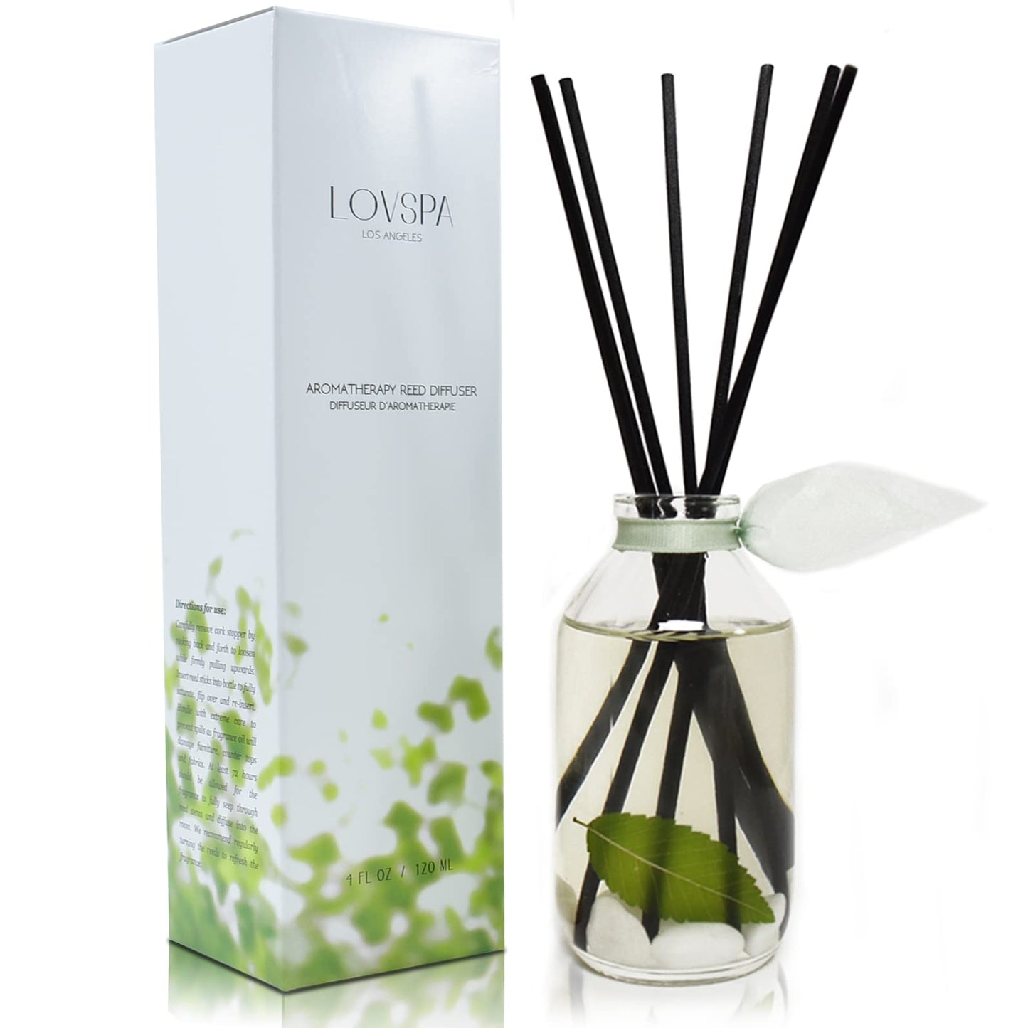 LOVSPA Reed Diffuser Set, Smoked Vanilla Scented Oil Diffuser with Sticks, Home Fragrance Accessories for Bathroom Shelf Decor, Aroma Diffusers for Home or Office Fall Decor, USA Made