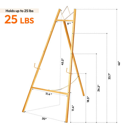 JEAWIWI Gold Easel Stand for Sign, 4-Tier Heavy Duty Metal Display Easels Stand with Adjustable Chain, Floor Easel for Wedding Sign, Painting, Commercial Display
