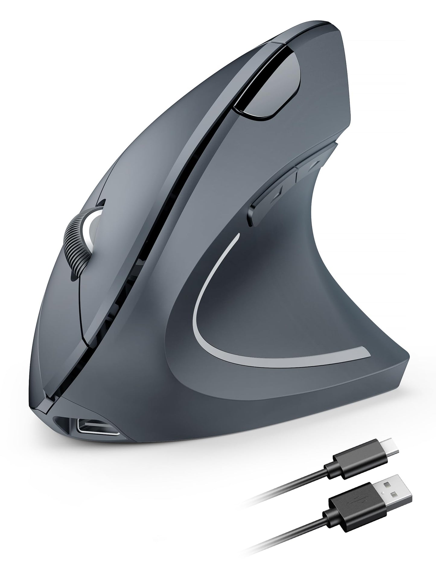 TECKNET Ergonomic Mouse, Rechargeable Vertical Ergo Mouse Wireless 800-4800 Levels 5 Adjustable DPI, Silent 2.4GHz Optical Carpal Tunnel Mouse for Right Hand, USB Wireless Mice for Laptop, PC