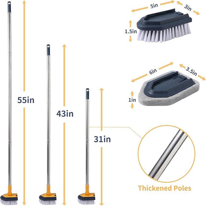 BOOMJOY Tub Cleaner Brush with Long Handle, No Scratch Shower Cleaning Brush