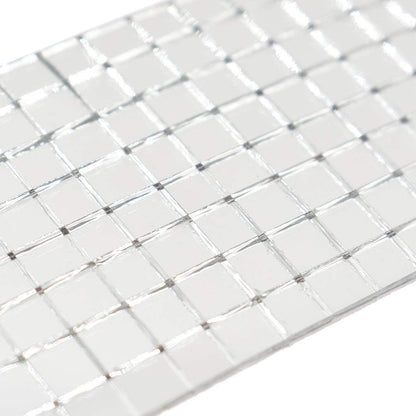 1 x 1 cm x 1300 Pcs, 9 Sheets Glass Mosaic Tiles Bulk Square Mirror Tiles Self-Adhesive Real Glass Craft Mini Square & Round