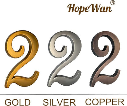 3 Inch Gold House Numbers Stickers for Mailbox Apartment Hotel Office Room Door Address Sign Home Business Decoration Project. (Gold)