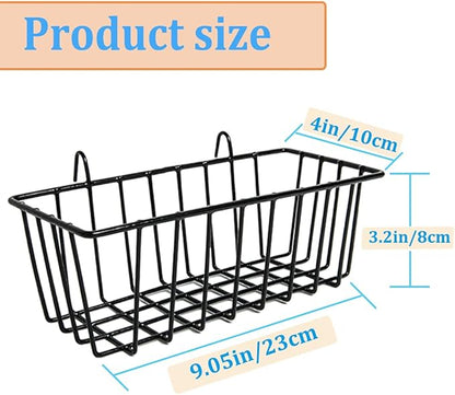 3 Pack Wire Baskets, Wall Grid Panel Hanging Wire Basket, Wall Storage and