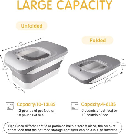 13 Lbs Dog Food Container, Collapsible Dog Food Storage Container