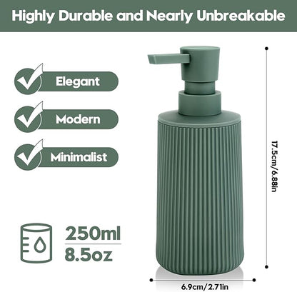 Small Soap Dispenser for Bathroom and Kitchen, Modern Farmhouse Striped Style