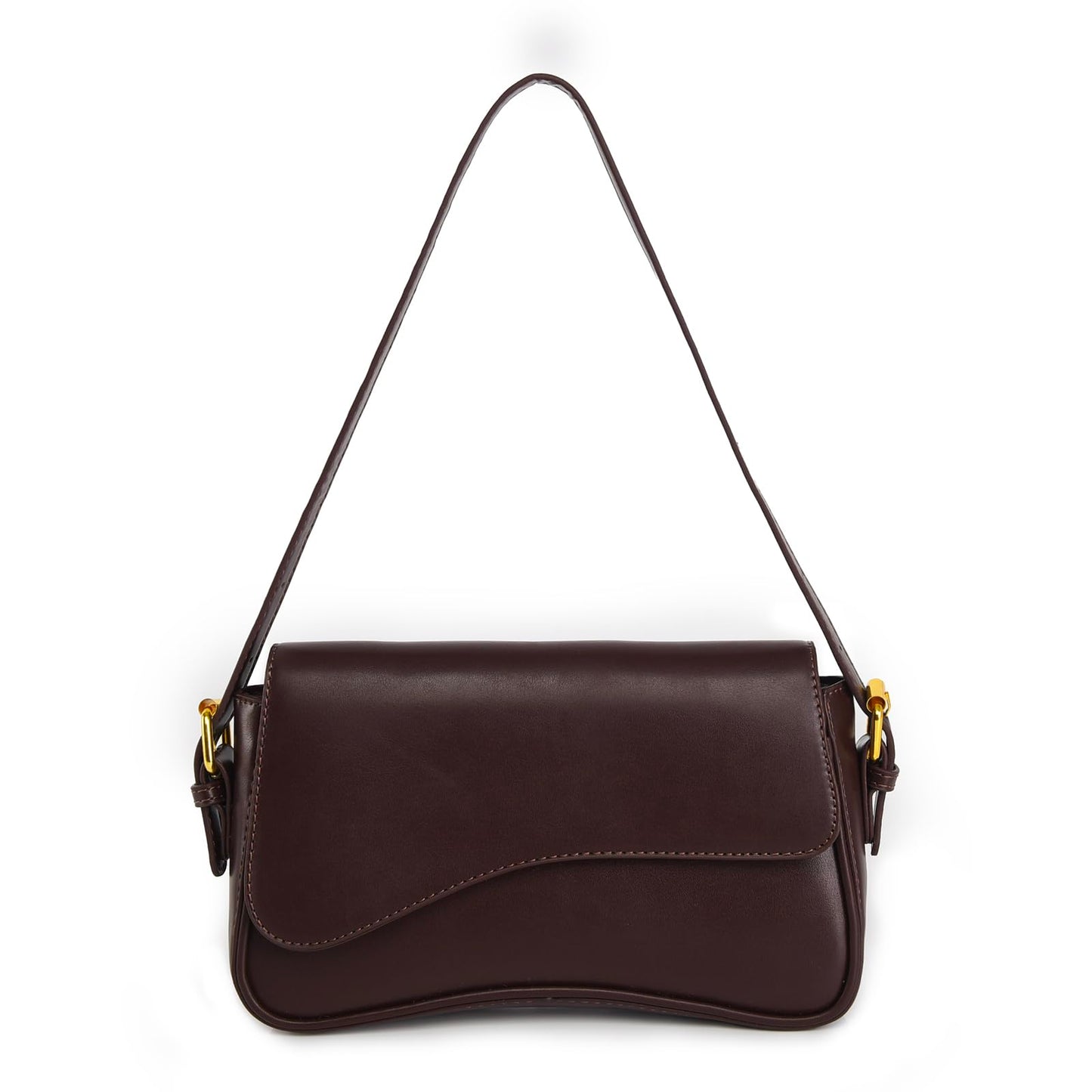 Shoulder Bag for women Clutch Purse Handbag PU Leather Tote Bag with 2 Removable Straps and Zipper Closure Crossbody Bags (A-Coffee Color)