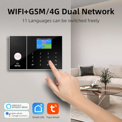 YBJ Alarm System for Home Security |16-Piece Kit – Home Security System | Expandable | Easy Setup | Mobile App Control | 24/7 Professional Monitoring | Alexa and Google Assistant Compatible