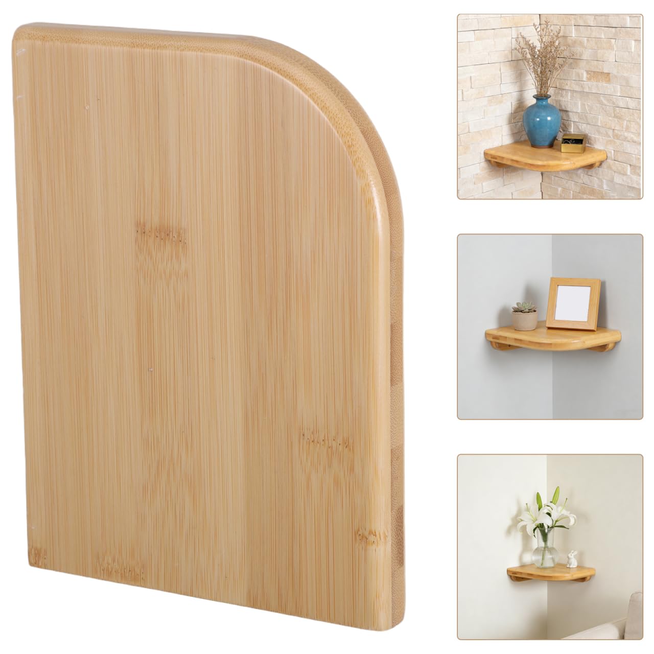 Didiseaon Corner Shelf Wall Mount, Wooden Small Floating Shelves for Bedroom Living Room, Corner Organizer Rustic Wood Board 7. 9" x5. 9"