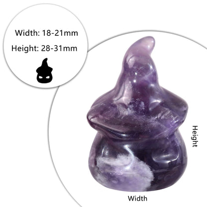 Amogeeli 1 Inch Hand-Carved Healing Pocket Stone Pumpkin Figurine, Halloween Pumpkin Crystal Decor for Home Office, Amethyst
