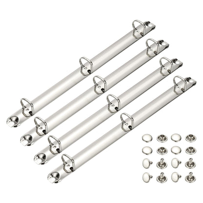 PATIKIL A4 3 Hole Ring Binder Mechanisms, 4 Set 0.63" D Ring Replacement Binder Planner Loose Leaf Binding Spines for Organizers DIY Fill Paper Storage Folder Accessories, 20mm Silver Tone