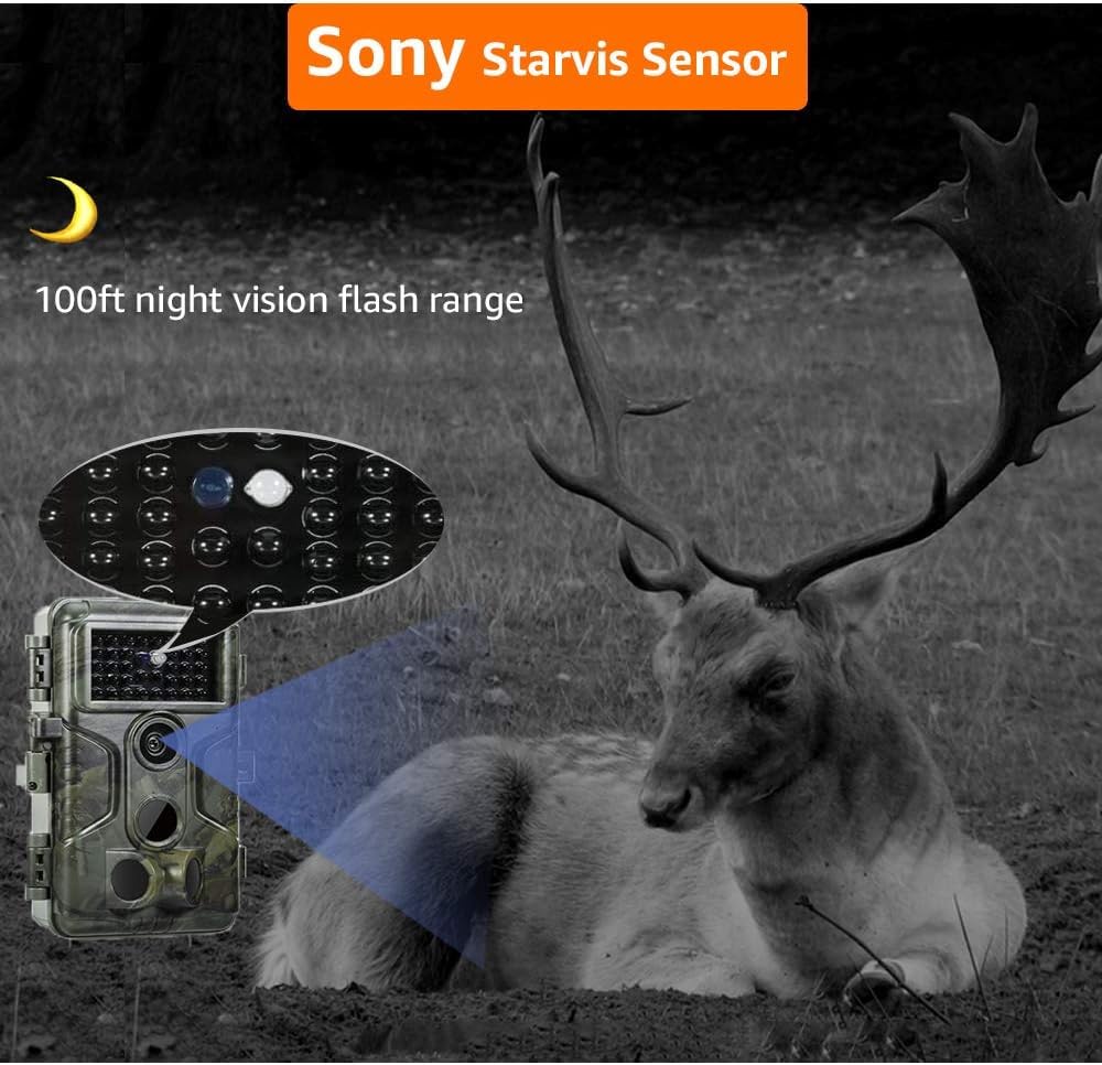 GardePro A3S Trail Camera 2 Pack, 64MP 1296p, Next-Gen Image Technology, Game Camera with Clear 100ft No Glow Night Vision, Fast 0.1s Trigger Speed Motion Activated Waterproof, H.264 MP4 Video
