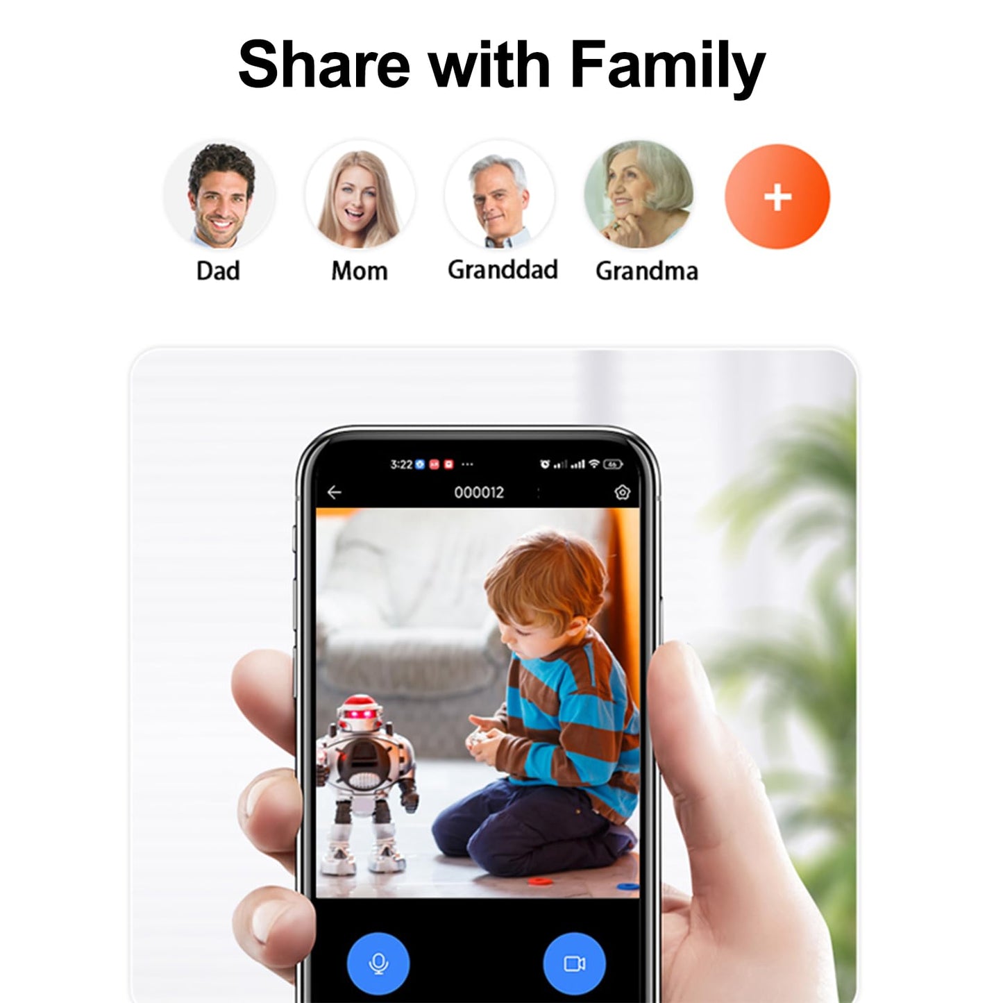 Video Calling Camera with 2.8 inch HD Screen Voice Assistant, 1080P Indoor Home Security Camera, Indoor Home Pet/Nanny/Baby/Elder/Dog Camera with Phone App