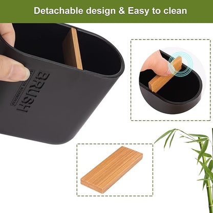 Toothbrush Holders Bamboo Electric Toothbrush Holder Bathroom Storage Organizer