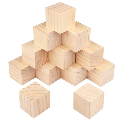 12 Packs Wooden Blocks for Crafts, 3.15 Inch Pine Wood Cubes, Wooden Cubes for Paint, Stamp, Decorate, DIY Projects and Personalized Gifts,by GNIEMCKIN.