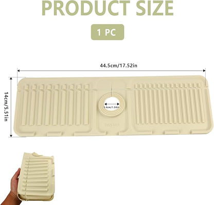 Faucet Mat for Kitchen Sink Splash Guard, 17.5"X5.5" Silicone Sink Splash Guard