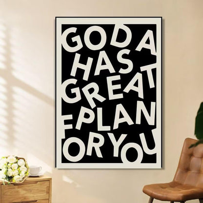 Inspirational wall Art Deco poster painting for office, bedroom, classroom, black and white geometric wall picture， 12X15.5inch, ready to hang wall painting for living room Christian Gifts, gift of christ