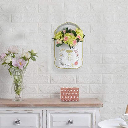Wall Mount Mailbox for Outside Vintage Mail Boxes for House Outside Metal Door Mailbox Drop Box Antique Style Nostalgic Charm Home Decorative, Bee Pattern, White