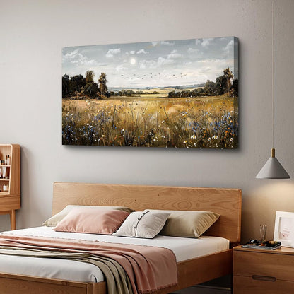 KELIYUAN Canvas Wall Art For Living Room Farmhouse Wall Decor For Bedroom Office Decorations Field Scenery Painting Countryside Wall Pictures Artwork Modern Ready To Hang Home Decor 20"X40"