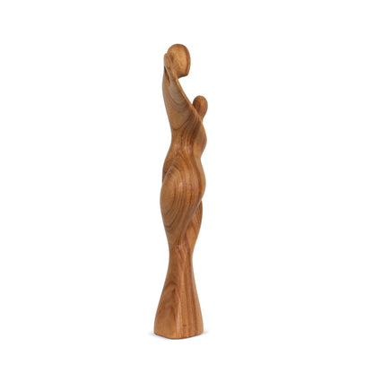G6 Collection 14" Wooden Handmade Abstract Sculpture Statue Handcrafted Gift Art Decorative Home Decor Figurine Accent Wood Decoration Artwork Hand Carved Dance with Me