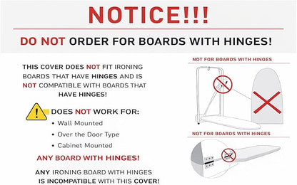 TIVIT Ironing Board Cover 14 x 44, Made in Italy. Pro Grip Pad Covers w/3