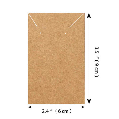 150 Pcs Blank Jewelry Display Cards Kraft Paper Necklace Earring Card Holder for Ear Studs, Earrings, Necklaces, 3.5 x 2.4 Inch