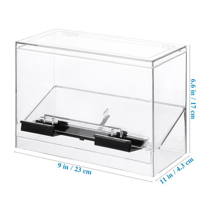 Cabilock Clear Acrylic Straw Dispenser Box 9X6.7X4.3 Inches Press Type Straw Organizer for Countertop Use in Restaurants Cafes and Snack Bars with Non-Slip Base