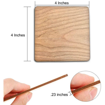 Stong & Thick, Made in The USA, Unfinished Square Blank Wood Pieces, Coasters, Trivet, Pyrography, Painting, Writing, Kids Arts and Crafts, Decorations, DIY Crafts (4"x4"x.2, Square, Natural, 40pk)