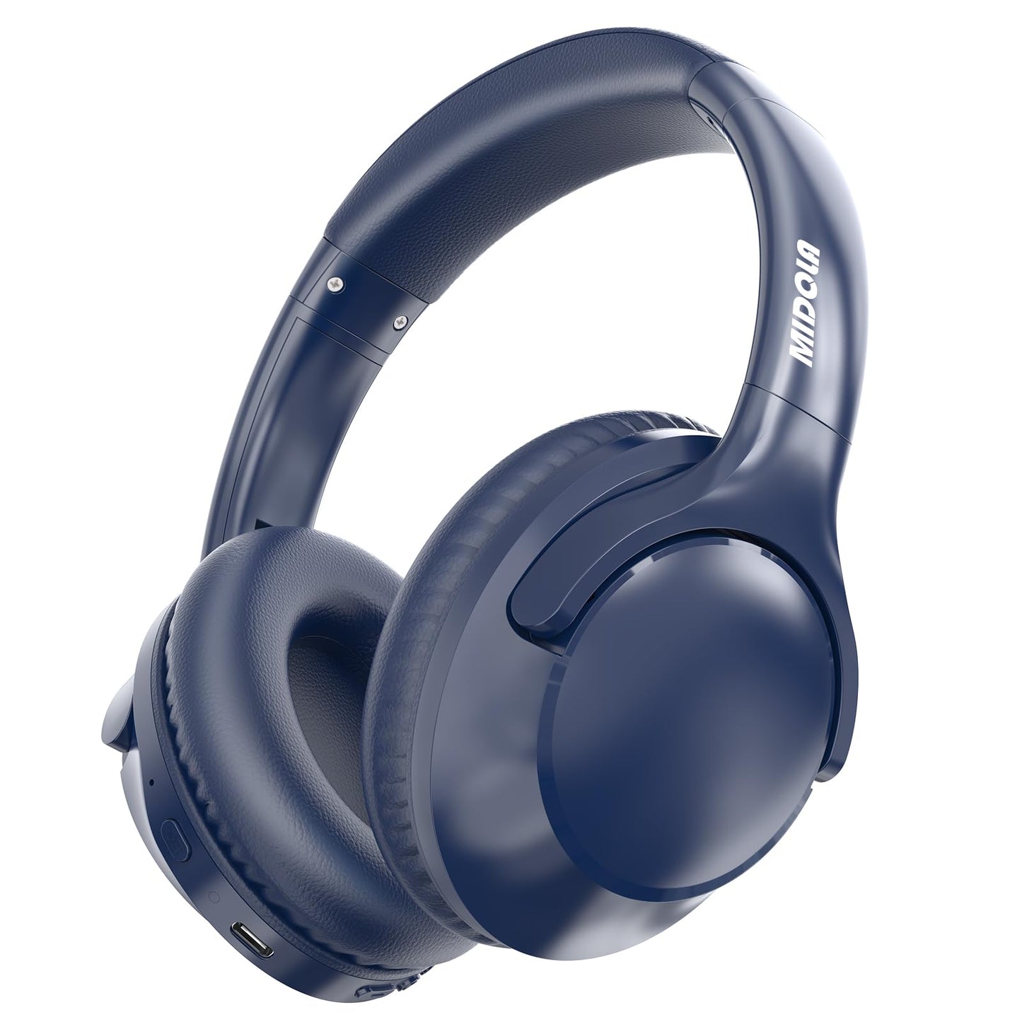 MIDOLA Bluetooth Headphones Over Ear 68H Playtime 6 EQ Wireless Headset with Microphone HiFi Stereo Foldable Lightweight Deep Bass for Travel Home Office Cellphone Blue