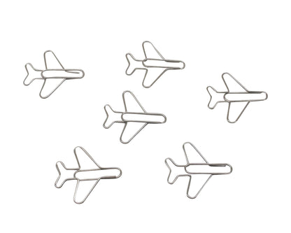 Airplane Shaped Paper Clips (100 Count) in Tin – Silver Decorative Clips for Office, Desk Accessories & Gifts – Butler in the Home