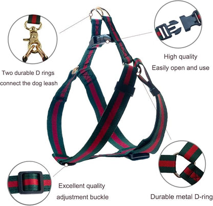 Premium and Stylish Dog Collar Harness and Leash,Soft Comfortable，Chest Adjustable Pet Harness,Luxury Fashion Dog Harness Leashes Set Gift for Big Dogs