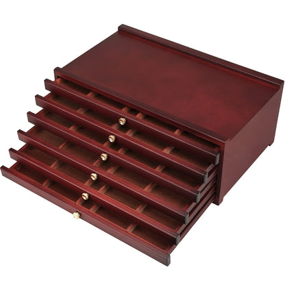 MEEDEN 6-drawer Wood Artist Supply Storage Box, Portable Beechwood Multifunctional Pencil Brush Organizer Wood Box with Drawer&Compartments for Pastels, Pencils, Pens, Makeup Brushes(Deep Walnut)