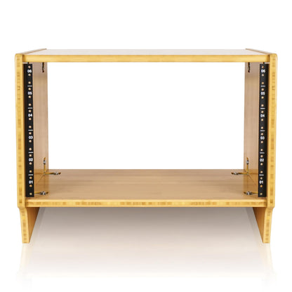 Sound Town DIY 6U Angled Desktop Turret Studio Rack, Solid Carbonized Bamboo, Assembly Required (STBR-6SL)