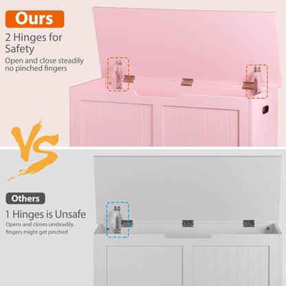 Saicool Wooden Storage Chest,30/40 Inch Storage Trunk w/2 Safety Hinges, Storage Bench, Modern Lift Top Chest Box Organizer (Pink, 40 Lx 15.7 W x19 H Inch)